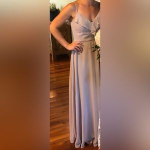 Kennedy Blue full length bridesmaid dress. Size 4. Color Latte.